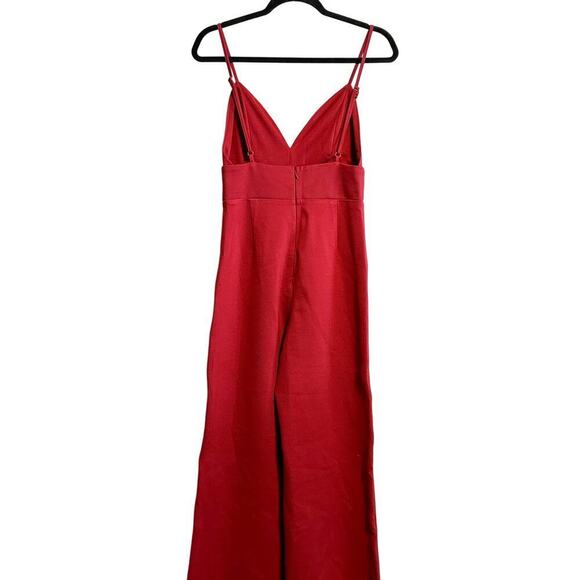 Lulus Classic Babe Wine Red Sleeveless Wide Leg Jumpsuit Size M - Picture 2 of 13
